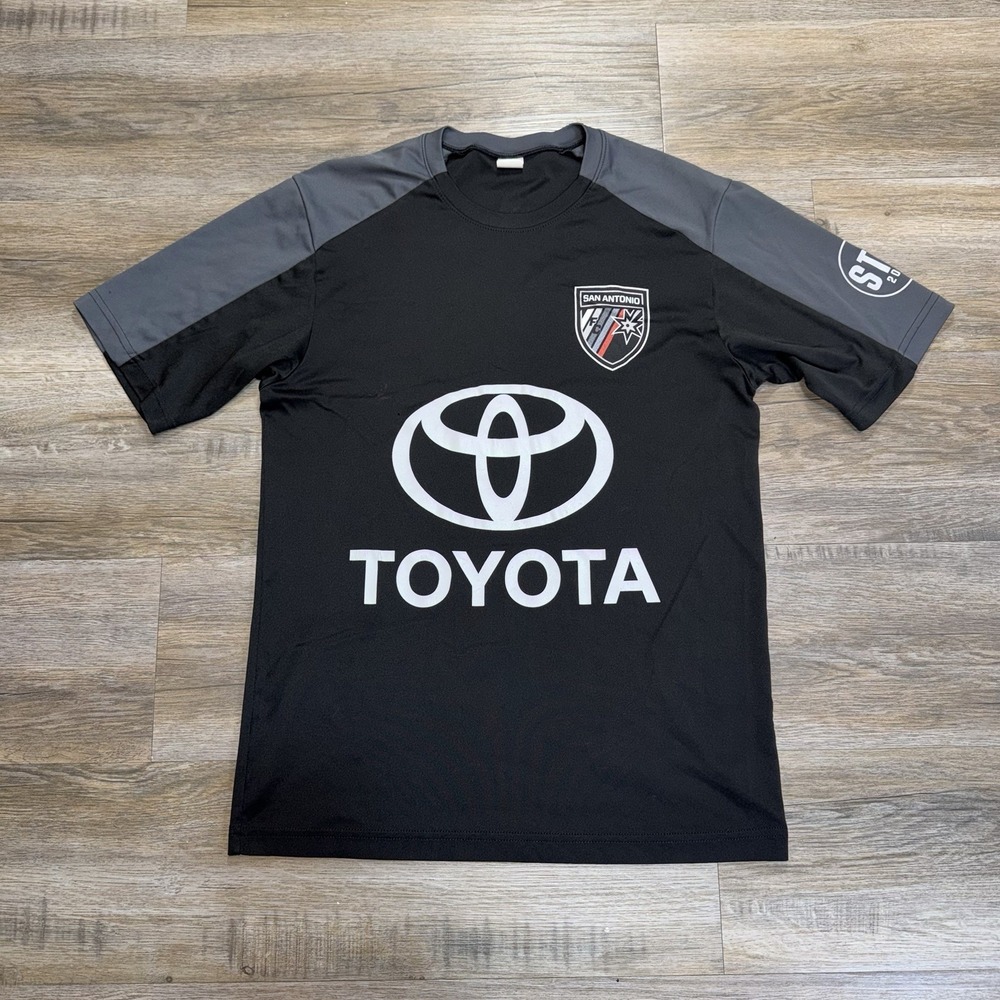 San Antonio FC Jersey Mens Small Black w/ Toyota Logo Graphic Gray Contrast